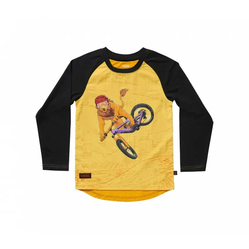 Kids Ride Shotgun LION WINDPROOF JERSEY YELLOE 4 YEARS