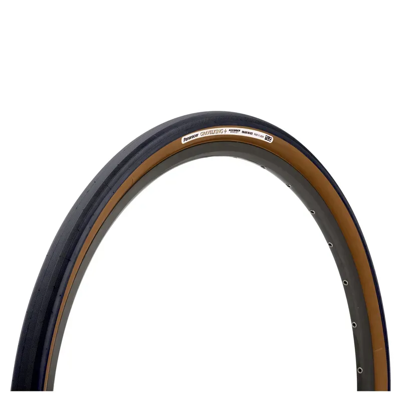 Panaracer Gravelking Slick+ Tlc Folding Tyre 2023: BLACK/BROWN 700x35c