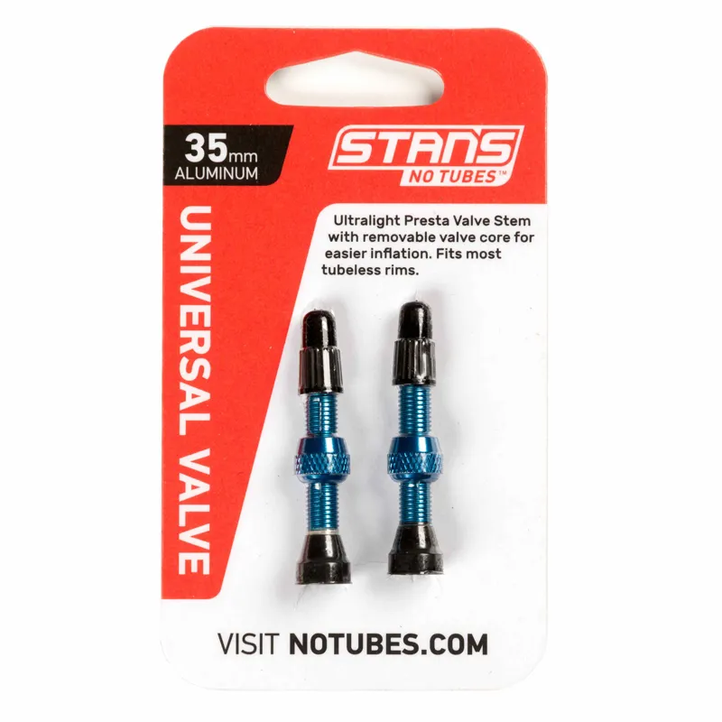 NoTubes Universal Presta Coloured Alloy Valve Stems Blue