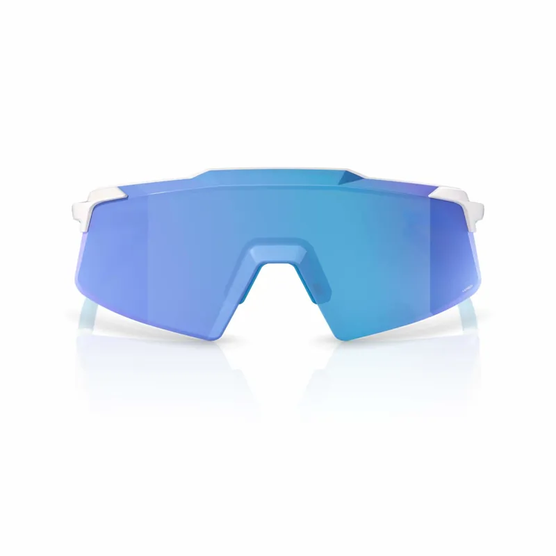 100% Aerocraft Glasses - Matte White / HiPER Blue Mirror Lens-1