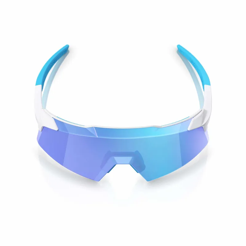 100% Aerocraft Glasses - Matte White / HiPER Blue Mirror Lens-2