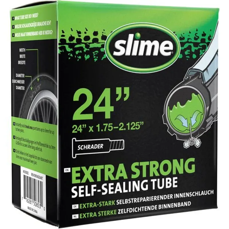 TUBE SLIME 24x1.75-2.125 Schrader Black 24 x 1.75 - 2.125 inches